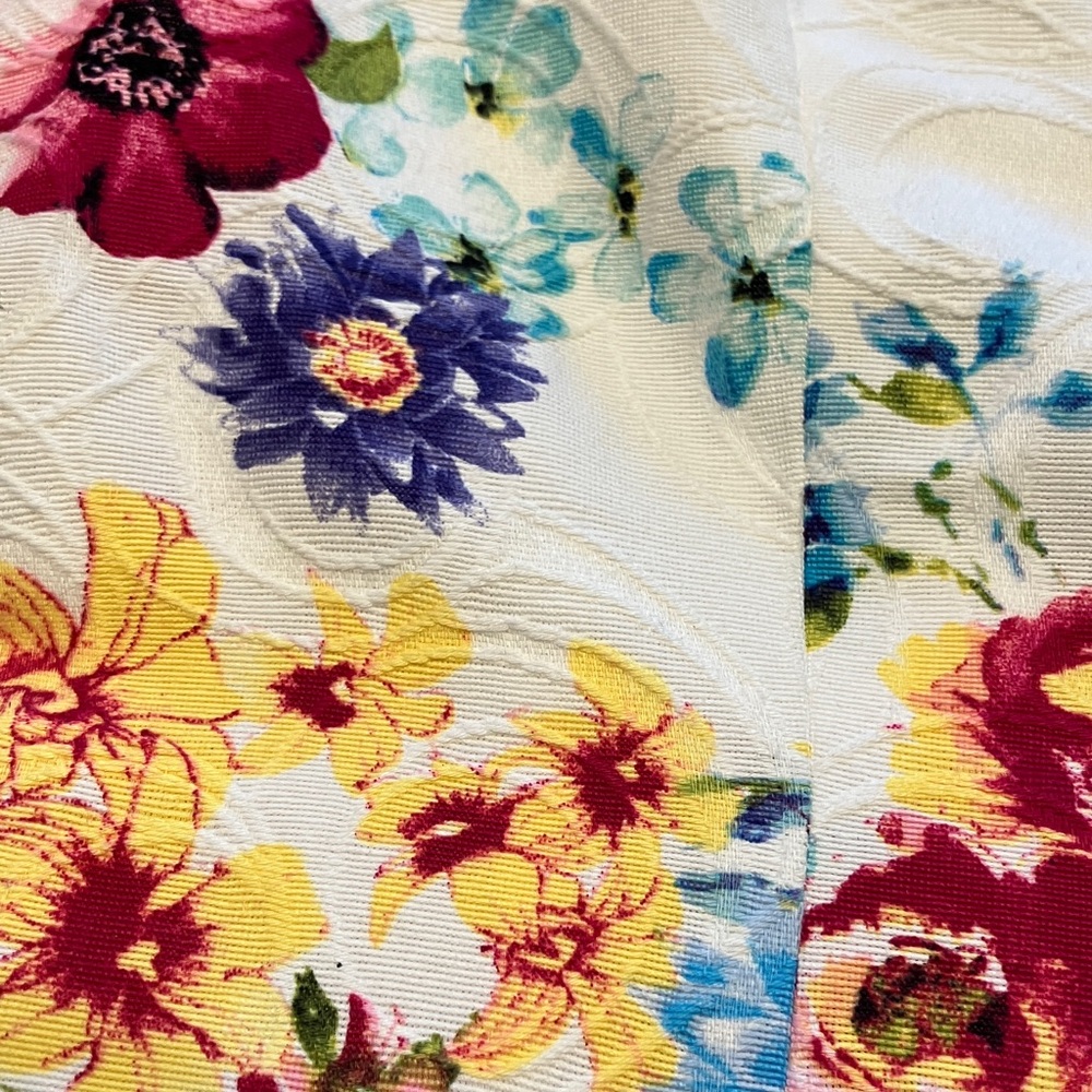 Floral Blazer in White with Multicolor Blooms - Picture 9 of 12